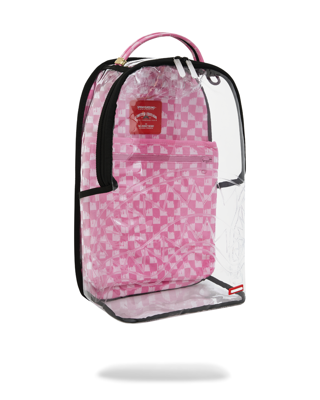 CLEAR DLX BACKPACK - CHECKED OUT (PINK DRIP)