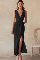 Ivory V Neck Bodycon Work Dress