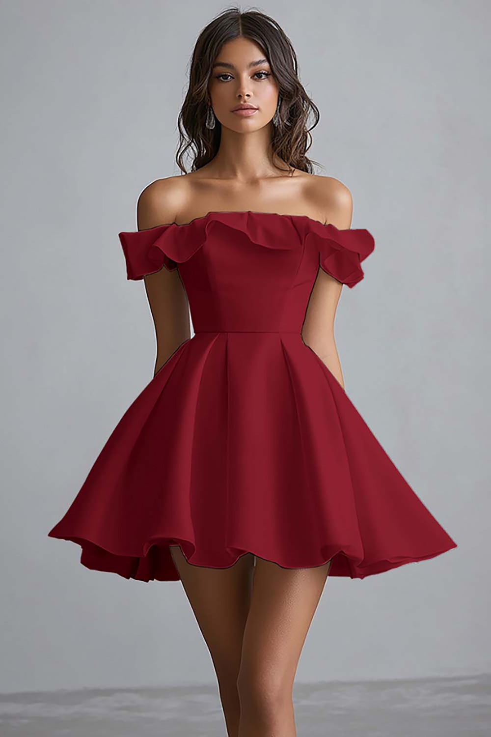 Off The Shoulder A Line Mini White Graduation Dress